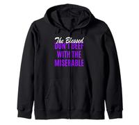 Purple Color Too Blessed to Be Miserable Purple Graphic Sweat à Capuche