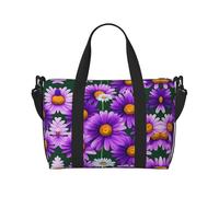 Purple Daisy Sac de voyage pour femme, sac de sport, sac de sport, sac de sport pour la nuit, Noir , Taille unique