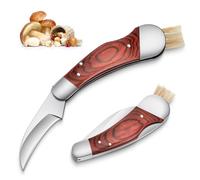 Purple Dragon Couteau à Champignons avec Brosse Couteau à Champignons Portable avec Brosse à Champignons Outdoor Couteau de Poche Pliant Bon choix Pour les Cueilleurs de Champignons