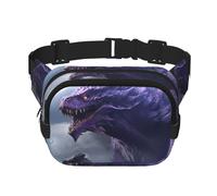 Purple Dragon Fitness Sac à bandoulière de voyage, sac banane tendance et décontracté, sac banane carré double couche, noir, taille unique, Noir/blanc, One Size
