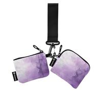 Purple Dream Kingdom Lot de 2 porte-monnaie double pour cartes de crédit et monnaie avec poche zippée pour un usage quotidien, Purple Dream Kingdom, 1 size, Décontracté