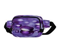 Purple Drops Sac banane carré double couche avec sangle réglable. Sac banane à fermeture éclair - Multi-poches - Sac de poitrine - Sac banane de sport pour la randonnée, le jogging, la course à pied.