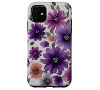 Purple Flower Bouquet Floral Watercolor Wildflowers Coque pour iPhone 11