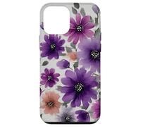 Purple Flower Bouquet Floral Watercolor Wildflowers Coque pour iPhone 12 Mini