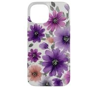 Purple Flower Bouquet Floral Watercolor Wildflowers Coque pour iPhone 15