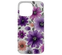 Purple Flower Bouquet Floral Watercolor Wildflowers Coque pour iPhone 15 Pro Max