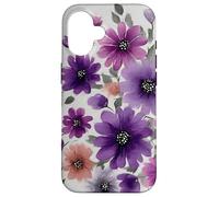 Purple Flower Bouquet Floral Watercolor Wildflowers Coque pour iPhone 16