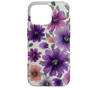 Purple Flower Bouquet Floral Watercolor Wildflowers Coque pour iPhone 16 Pro