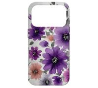 Purple Flower Bouquet Floral Watercolor Wildflowers Coque pour iPhone 17 Pro