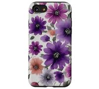 Purple Flower Bouquet Floral Watercolor Wildflowers Coque pour iPhone SE (2020) / 7/8