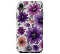 Purple Flower Bouquet Floral Watercolor Wildflowers Coque pour iPhone XR
