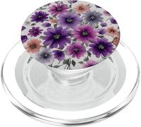 Purple Flower Bouquet Floral Watercolor Wildflowers PopSockets PopGrip pour MagSafe