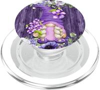 Purple Flower GNOME with Lavender Violet Lilac Shabby Chic PopSockets PopGrip pour MagSafe