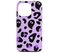 Purple Halloween Ghost Leopard Print Cute Cheetah Design Coque pour iPhone 13 Pro