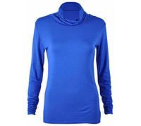 Purple Hanger - Haut Femme Uni Col Roulé Manche Longue Extensible Neuf - 40-42, Bleu Roi