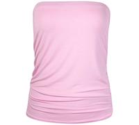 Purple Hanger - Haut Pour Les Femmes Style Bandeau Tube Sans Bretelle Extensible Souple Élastique Fronce Sans Manche Uni