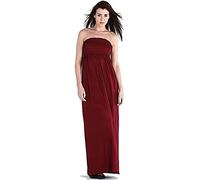 Purple Hanger - Robe Longue Bustier Sans Manche Longue Bandeau Jersey Elastique Été - EU 40/42, Bordeaux