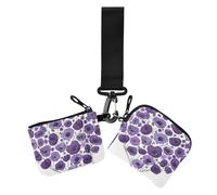 Purple Heart Day Purple Poppys Lot de 2 porte-cartes pour femme avec dragonne pour un usage quotidien, Purple Heart Day Purple Poppy, 1 size, Impression artistique