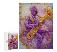 Purple Jazz Musician Painting Puzzle 1000 Pièces Educa Jouet en Bois Cadeau Unique Décoration Intérieure Jeu Éducatif Challenge Toy Adultes Et Enfants À Partir De 14 Ans 500 PCS