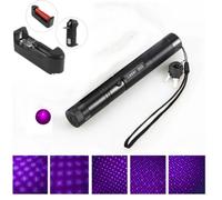 Purple Laser 303 5 mW Stylo Pointeur Laser Pointeur Stylo lumière laser Puissant avec 4000 mAH 18650 Batterie + Chargeur de