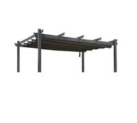 PURPLE LEAF Bache pour Pergola, Toile Pergola 3.65 x 3 m Retractable, Toile de Tonnelle Toile de Toit Rechange pour Jardin Terrasse, Gris