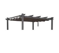 PURPLE LEAF Bache pour Pergola, Toile Pergola 3 x 3 m Retractable, Toile de Tonnelle Toile de Toit Rechange pour Jardin Terrasse, Gris