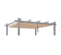 PURPLE LEAF Bache pour Pergola, Toile Pergola 3 x 3 m Retractable, Toile de Tonnelle Toile de Toit Rechange pour Jardin Terrasse, Beige