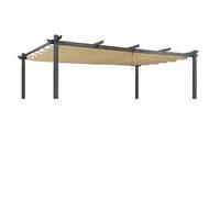 PURPLE LEAF Bache pour Pergola, Toile Pergola 4,8 x 3,5 m Retractable, Toile de Tonnelle Toile de Toit Rechange pour Jardin Terrasse, Beige