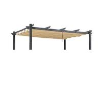 PURPLE LEAF Bache pour Pergola, Toile Pergola 4 x 3 m Retractable, Toile de Tonnelle Toile de Toit Rechange pour Jardin Terrasse, Beige