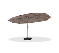 PURPLE LEAF Grand Parasol Rectangulaire 455 x 270 cm avec Pied Taupe | Convient pour une table de 11 personnes ou pour accompagner 4 transats, Usage professionnel, Parasol terrasse, Restaurant