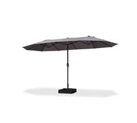 PURPLE LEAF Parasol de Jardin Extérieur 4,25 x 2,45 x 2,4 m avec Pied, Parasol Rectangulaire Double avec 12 Baleines et Manivelle en Aluminium pour Terrasse, Patio, Piscine, Balcon, Cafés, Gris