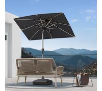 PURPLE LEAF Parasol de Jardin Extérieur Inclinable 1,2 x 1,8 m, Parasol Rectangulaire avec Châssis en Aluminium Champagne, Parasol Balcon Toile UPF 50+ pour Jardin Terrasse Patio Piscine, Gris