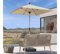 PURPLE LEAF Parasol de Jardin Extérieur Inclinable 1,8 x 1,8 m Carré, Parasol Balcon avec Châssis en Aluminium Champagne, Toile UPF 50+ pour Jardin Terrasse Patio Piscine, Beige