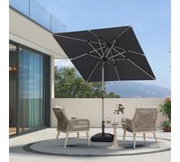 PURPLE LEAF Parasol de Jardin Extérieur Inclinable 2 x 2 m Carré, Parasol Droit avec Châssis en Aluminium Champagne, Toile UPF 50+ pour Balcon Jardin Terrasse Patio Piscine, Gris