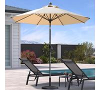 PURPLE LEAF Parasol de Jardin Exterieur Inclinable 245 cm, Parasol Balcon avec 8 Baleines et Mât Central en Aluminium Toile Protection UV pour Balcon Terrasse Patio, Kaki