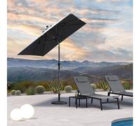 PURPLE LEAF Parasol de Jardin Exterieur inclinable 250 x 250 cm Carré Parasols Droit en Aluminium Toile Protection UV pour Balcon Terrasse Patio, Gris