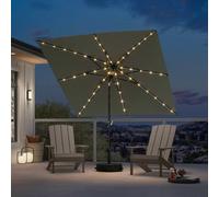 PURPLE LEAF Parasol Inclinable avec LED 2,5 x 2,5 m Girs avec Pied Croix | Ambiance chaleureuse le soir, Stabilité optimale & résistance au vent, Protection UV haute performance, Restaurant, Hôtel
