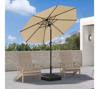 PURPLE LEAF Parasol Rond 2,3 m Beige avec Pied Croix et Sac de Lestage | Réglez facilement l'angle d'ombrage, Montage facile et rapide，Protection UV haute performance, Piscine, Terrasse, Bistrot