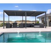 PURPLE LEAF Pergola Bioclimatique 5,95 × 4,25 m en Aluminium, Lames Orientables à Commande Indépendante, Pergola Jardin Extérieur, Tonnelle de Jardin Exterieur Résistante, Gris