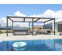 PURPLE LEAF Pergola Bioclimatique 6,35 x 3,5 m Pergola Aluminium avec Lames Orientables Gris, Tonnelle Aluminium poteaux en Blancs Pergola Jardin Extérieur pour Terrasse Jardin Style Contemporain