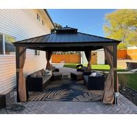 PURPLE LEAF Tonnelle de Jardin Exterieur 4,85 × 3,65 m Pergola Alu, Bronze
