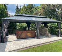 PURPLE LEAF Tonnelle de Jardin Exterieur 7,32 x 4,25 m Pergola Alu, Gris