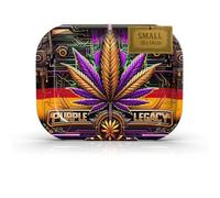 PURPLE LEGACY® Grand plateau à roulettes en métal de qualité supérieure - 18 cm x 14 cm - Avec bords arrondis - Pour le rangement des accessoires de style cyberpunk égyptien (doré)
