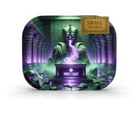 PURPLE LEGACY® Grand plateau à roulettes en métal de qualité supérieure - 18x14 cm - Bords arrondis - Accessoires de style cyberpunk égyptien