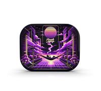 PURPLE LEGACY® Plateau roulant en métal premium de 18 cm x 14 cm avec bords arrondis et pour le rangement d'accessoires dans un style cyberpunk égyptien (Chill1)