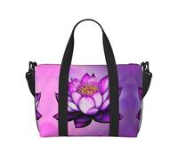 Purple Lotus Sac de voyage à bandoulière pour femme, sac à main décontracté avec fermeture éclair, convient pour le travail, les voyages, le fitness, les voyages, noir, taille unique