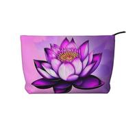 Purple Lotus Trousse de maquillage tendance en velours côtelé avec fermeture éclair pour voyage, camping et usage quotidien