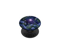 Purple Moon Garden Esthétique Dreamy Floral Night Sky PopSockets PopGrip Adhésif