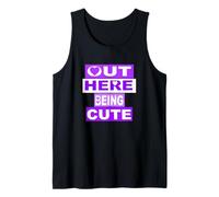 Purple Out Here Being Cute Purple Graphic Débardeur