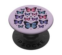 Purple Pastel Butterfly Y2K Cute Teen Girl Aesthetic Trendy PopSockets PopGrip Adhésif